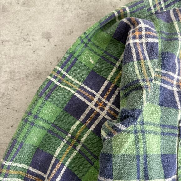 Vintage 70s JCPenny flannel button up shirt 100% cotton mens size medium - Picture 6 of 12